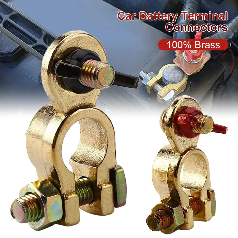 

Battery Terminal Connector 100% Copper Quick Release Wire Cable Clamp Car Top Post Positive Negative Battery Terminal Clip 1Pair