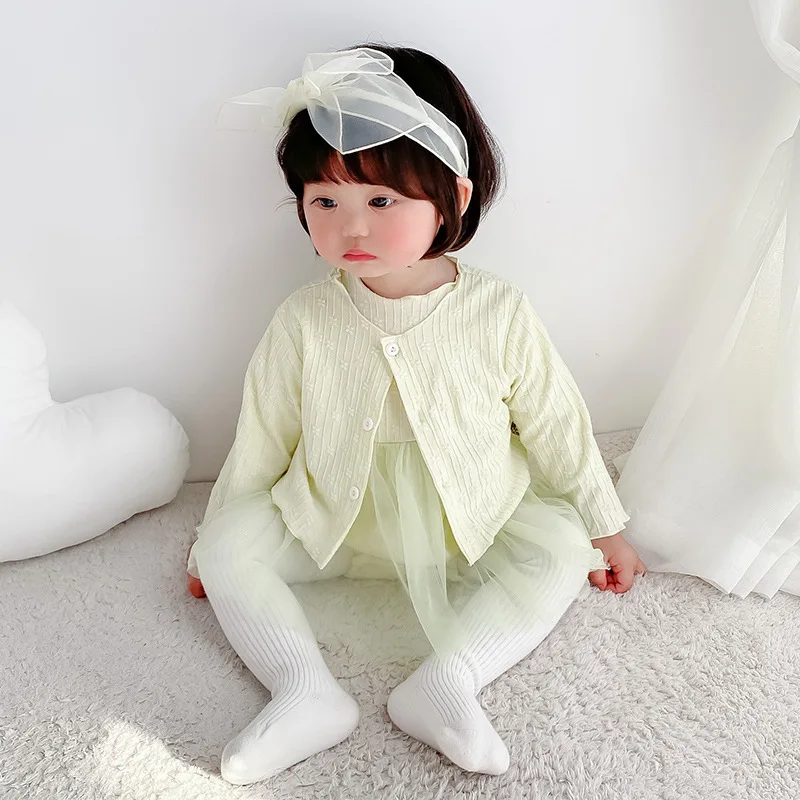 Spring Autumn 2024 Korean Ins Newborn Girl 2PCS Solid Color Lightweight Baby Girls Cardigan Gauze Long Sleeve Infant Girl Romper
Spring Autumn 2024 Korean Ins Newborn Girl 2PCS Solid Color Lightweight Baby Girls Cardigan Gauze Long Sleeve Infant Girl Romper