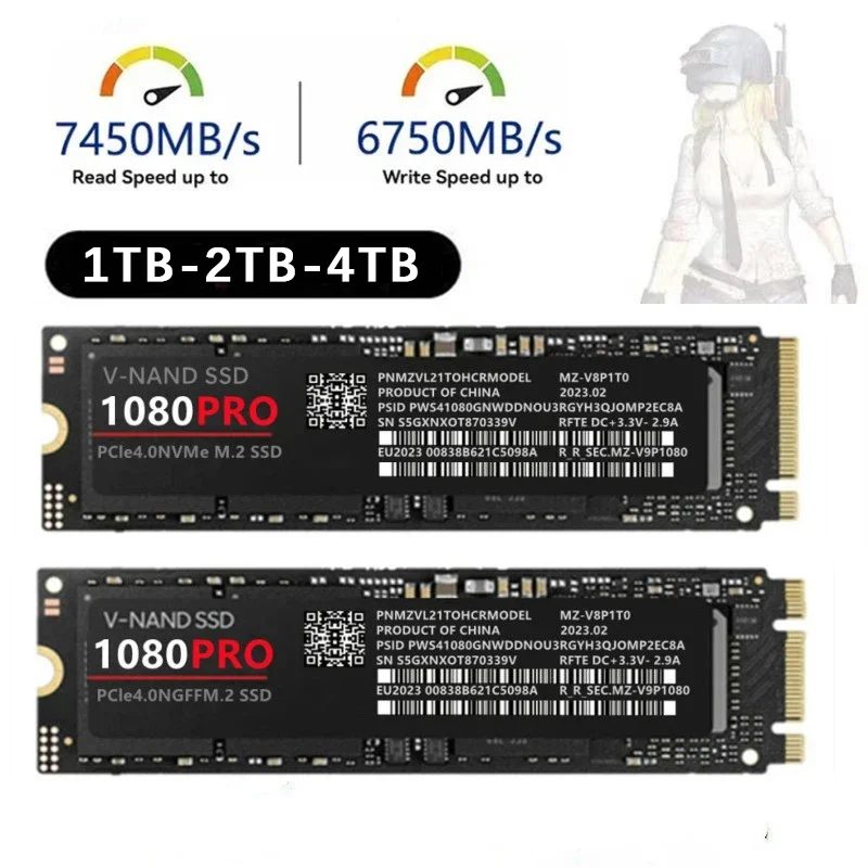 1080PRO 4TB SSD Original Brand SSD M2 2280 PCIe 4.0 NVME Read 14000MB/S Solid State Hard Disk For Desktop/PC/PS5 Laptop
1080PRO 4TB SSD Original Brand SSD M2 2280 PCIe 4.0 NVME Read 14000MB/S Solid State Hard Disk For Desktop/PC/PS5 Laptop