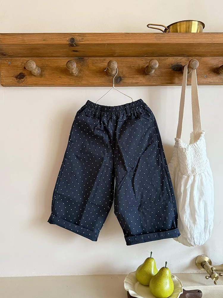 2025 Autumn New Children Loose Trousers Cotton Girls Polka Dot Casual Pants Boys Harem Pants Kids Straight Pants Baby Clothes 39 S5adb0340b4b94e9487a4359c8c322413Q
