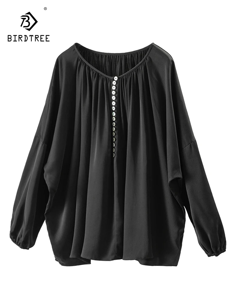 Birdtree 22MM 100%Mulberry Silk Elegant Shirt For Women Round Neck Lantern Sleeves Versatile Commuting Chic Fall Tops T3N932QC
Birdtree 22MM 100%Mulberry Silk Elegant Shirt For Women Round Neck Lantern Sleeves Versatile Commuting Chic Fall Tops T3N932QC