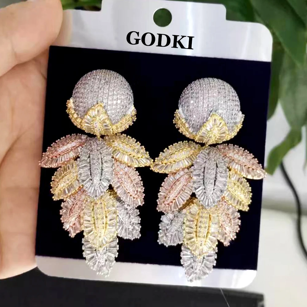 GODKI NEW Trendy 2PCS Tricolor Necklace Earring Jewelry Set For Women Wedding Party Full Zircon Dubai Bridal jewelry Set Gift
GODKI NEW Trendy 2PCS Tricolor Necklace Earring Jewelry Set For Women Wedding Party Full Zircon Dubai Bridal jewelry Set Gift