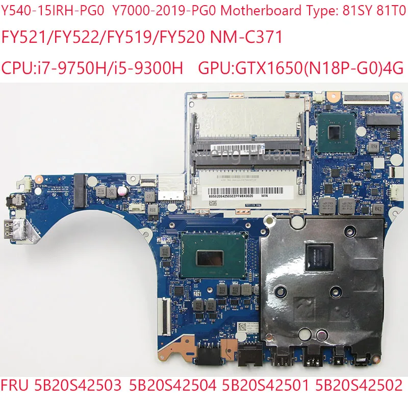 Y540-15IRH Motherboard NM-C371 5B20S42503 5B20S42504 5B20S42501 5B20S42502 For Legion Y540-15IRH-PG0 81SY 81T0 i5/i7 GTX1650 4G
Y540-15IRH Motherboard NM-C371 5B20S42503 5B20S42504 5B20S42501 5B20S42502 For Legion Y540-15IRH-PG0 81SY 81T0 i5/i7 GTX1650 4G