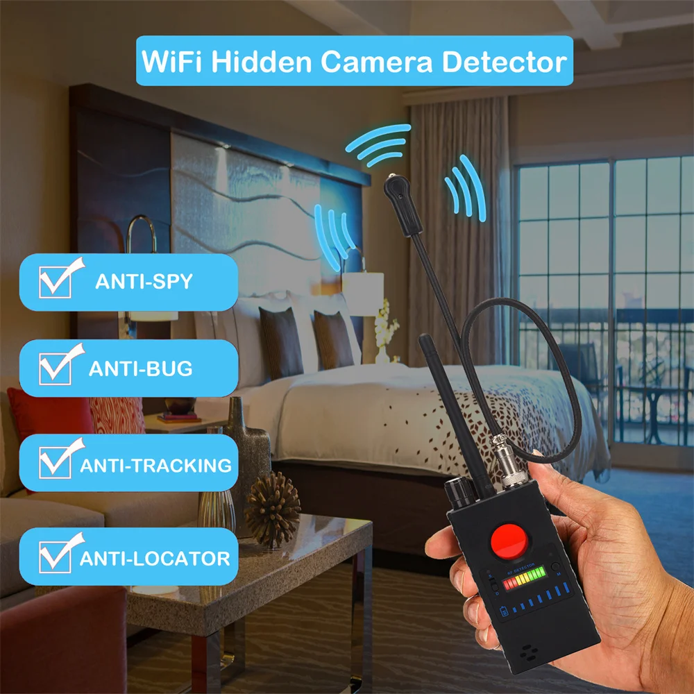 Professional RF Signal Finder Anti Candid Magnetic GPS Locator Tracker GSM Audio Bug Wireless Spy-Camera Detector Dual Antenna
Professional RF Signal Finder Anti Candid Magnetic GPS Locator Tracker GSM Audio Bug Wireless Spy-Camera Detector Dual Antenna