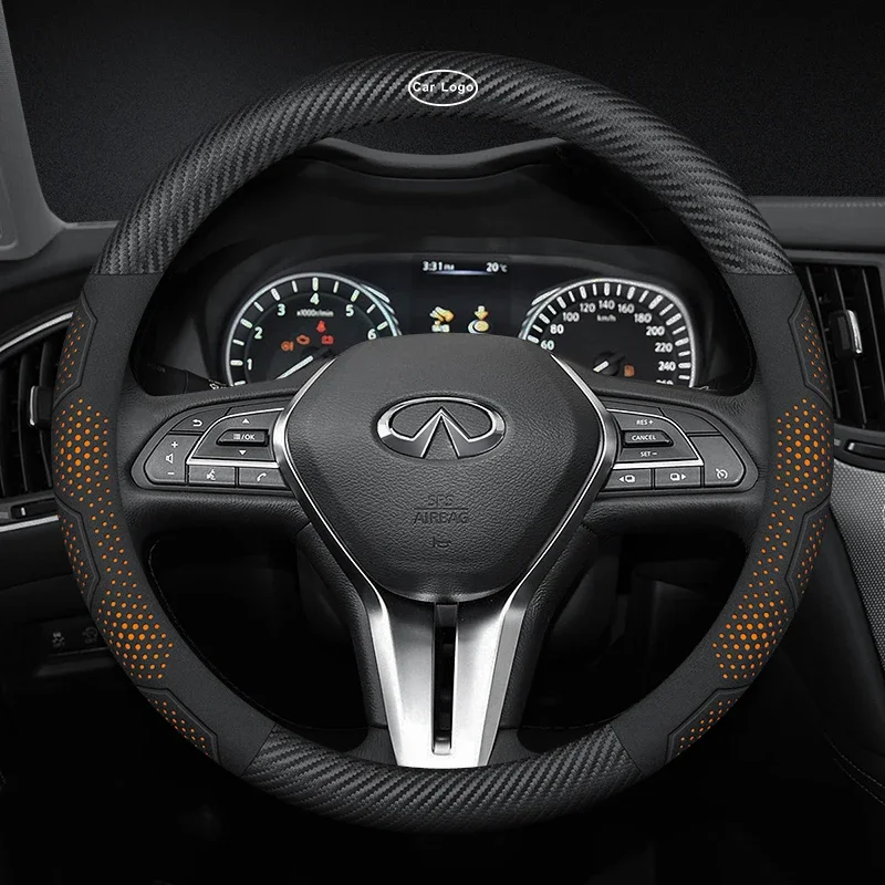 

Car Non-slip Logo Steering Wheel Cover For Infiniti Q50 FX QX30 Q30 Q60 Q70 QX50 QX60 QX55 QX70 Automotive Interior Accessories