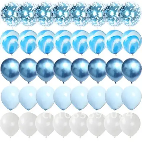 40 Pcs Blue Set Agate Marble Balloons Silver Confetti Balloon Wedding Valentine's Day Birthday Party Decorations Baby Shower
40 Pcs Blue Set Agate Marble Balloons Silver Confetti Balloon Wedding Valentine's Day Birthday Party Decorations Baby Shower
