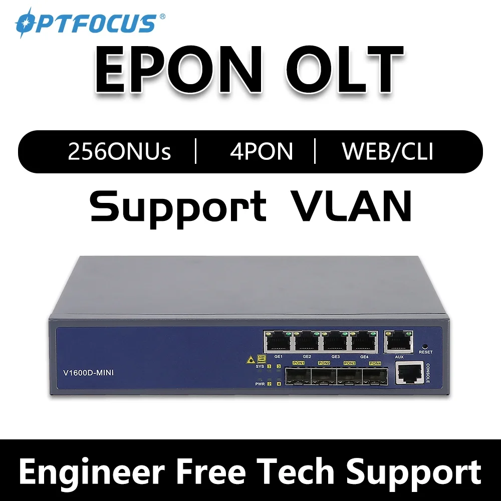 OPTFOCUS EPON OLT 4PON 7dB 8dB 9dB GBIC EPON OLT C ++ SFP Поддержка VLAN, совместимая со всеми брендами 256 ONUs, бесплатная доставка 
OPTFOCUS EPON OLT 4PON 7dB 8dB 9dB GBIC EPON OLT C ++ SFP Поддержка VLAN, совместимая со всеми брендами 256 ONUs, бесплатная доставка