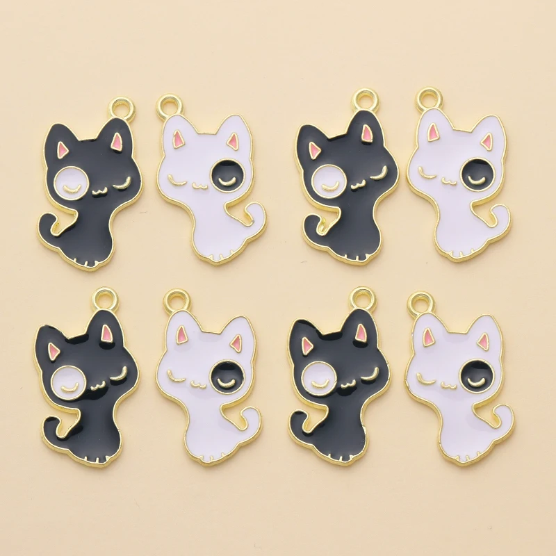 20Pcs Enamel Black White Cat Charms Cute Animal Pendants for DIY Earrings Bracelet Necklace Jewelry Making Craft Accessories
20Pcs Enamel Black White Cat Charms Cute Animal Pendants for DIY Earrings Bracelet Necklace Jewelry Making Craft Accessories