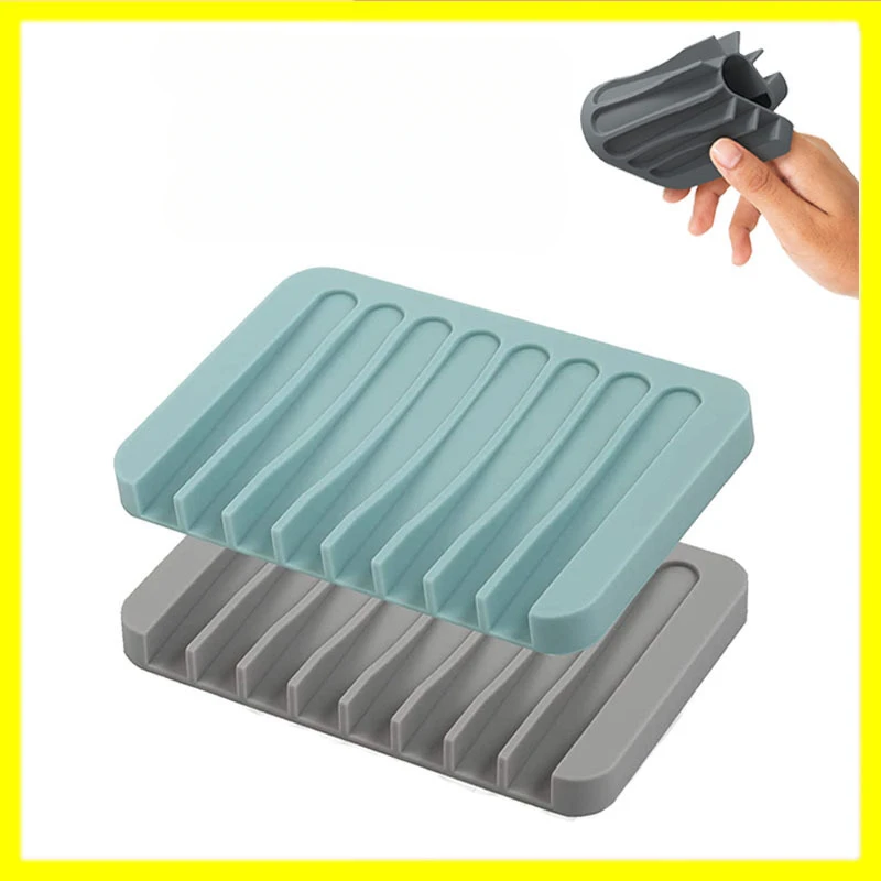 

Soap Dishes Silicone Soap Holder For Shower Bathroom Kitchen Soap Dish Bathroom Supplies Tray Soft Box Soapbox Home Plate Holder