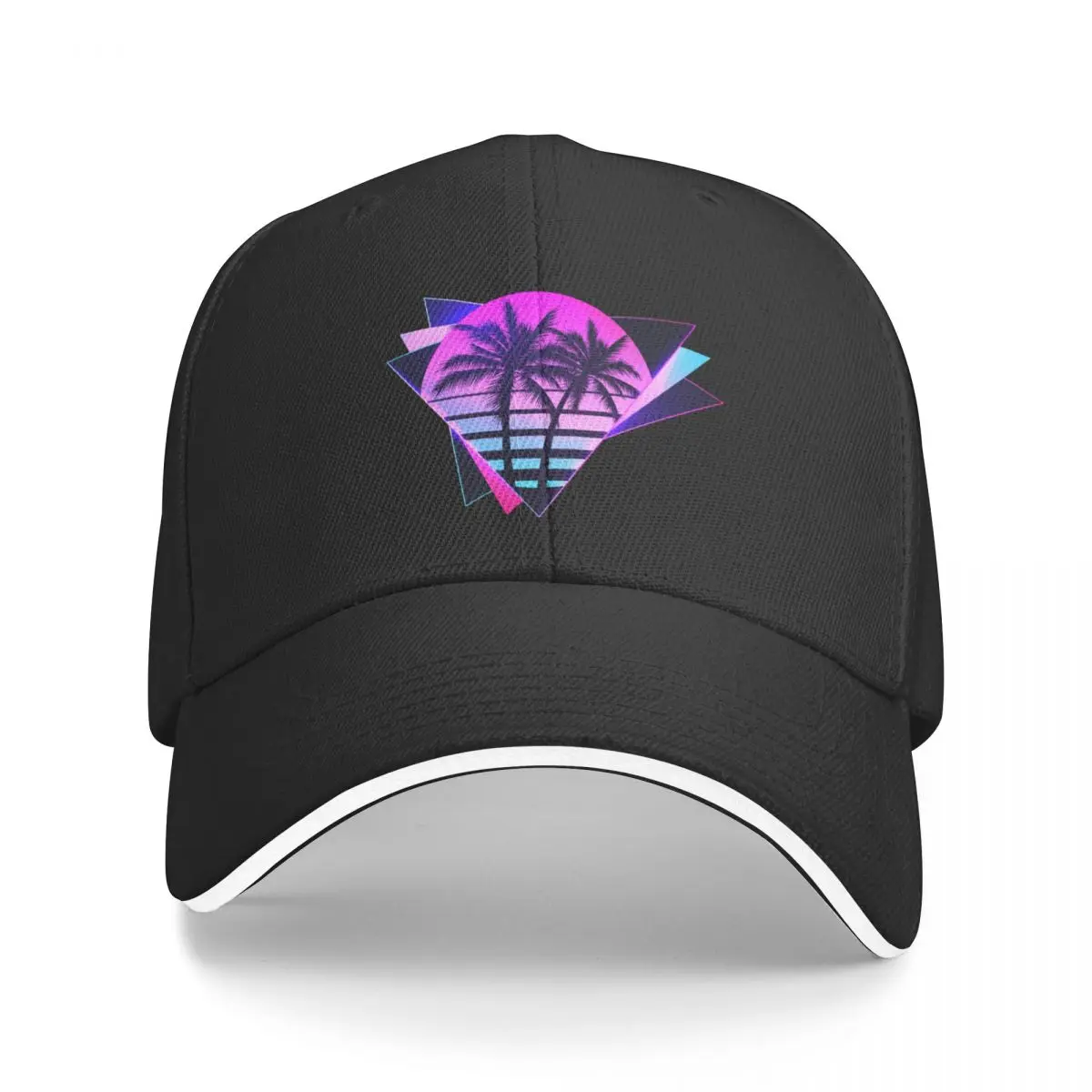 

New 80s Retro Miami Neon Vaporwave Aesthetic Sunset Baseball Cap dad hat Visor Male boonie hats Hat Men Women's