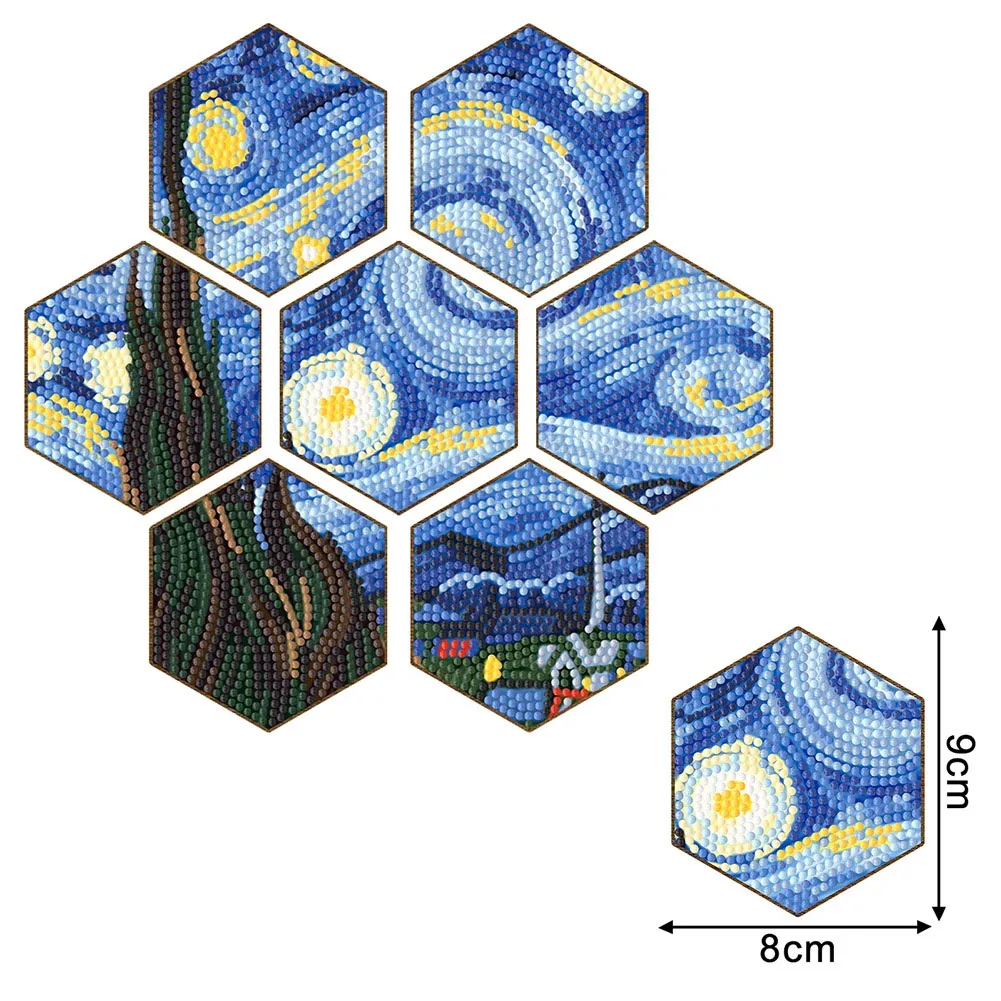 1set 7-Pack Art Coasters Reusable DIY Dot Drill Coasters For Honeycomb Shape 9*8*1cm Kitchen Dining Bar Tools Parts
1set 7-Pack Art Coasters Reusable DIY Dot Drill Coasters For Honeycomb Shape 9*8*1cm Kitchen Dining Bar Tools Parts