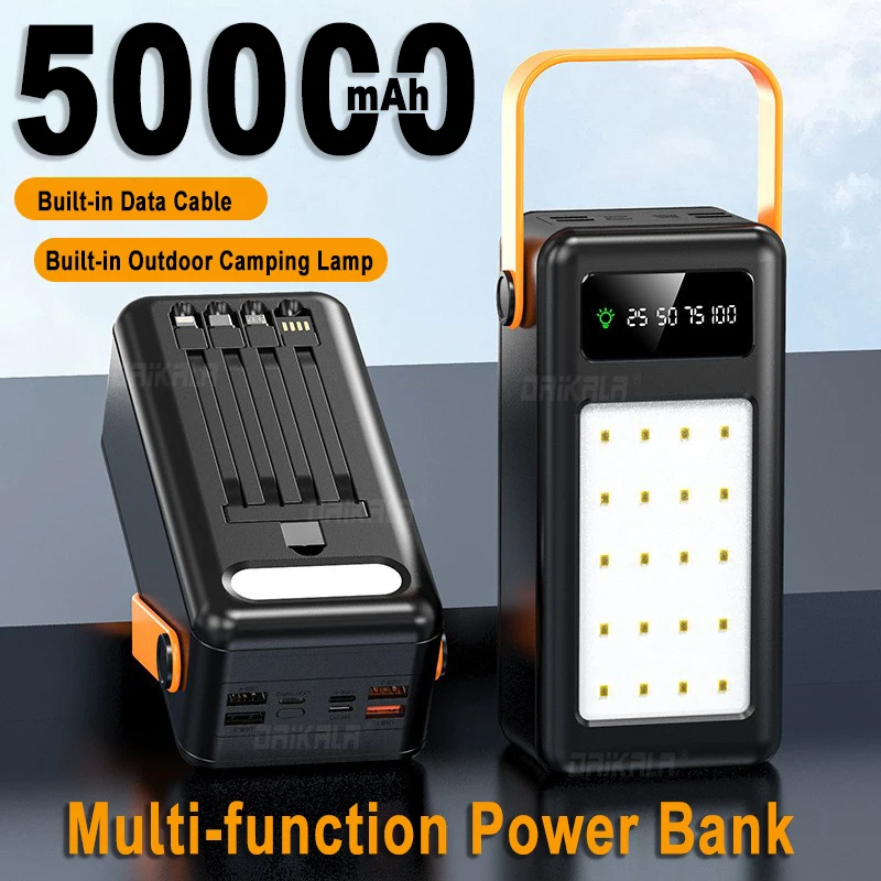 50000mAh Large Capacity Power Bank with Led Lamp 10W USB Fast Charging External Auxiliary Battery For iPhone 15 Samsung Xiaomi
50000mAh Large Capacity Power Bank with Led Lamp 10W USB Fast Charging External Auxiliary Battery For iPhone 15 Samsung Xiaomi
