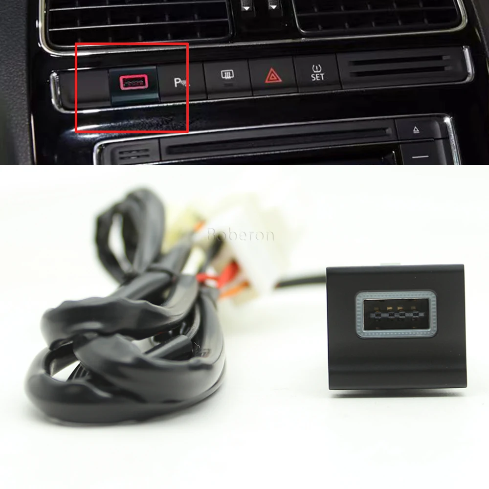 

Quick Car Charger Dual USB QC3.0 Type C PD Interface Socket Auto Phone Fast Charging Adapter Button For VW Polo 2014-2018