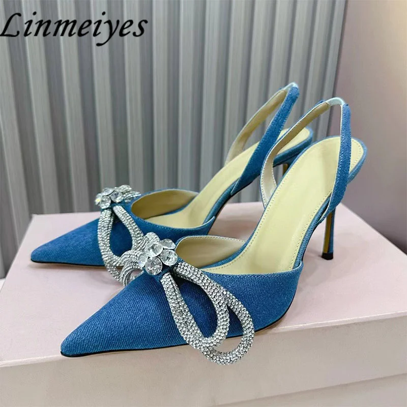 Sexy Crystal High Heels Shoes Women Pointed Toe Butterfly-knot Party Pumps Luxury Rhinestone Dress Shoes Woman Stiletto Sandals 
Sexy Crystal High Heels Shoes Women Pointed Toe Butterfly-knot Party Pumps Luxury Rhinestone Dress Shoes Woman Stiletto Sandals