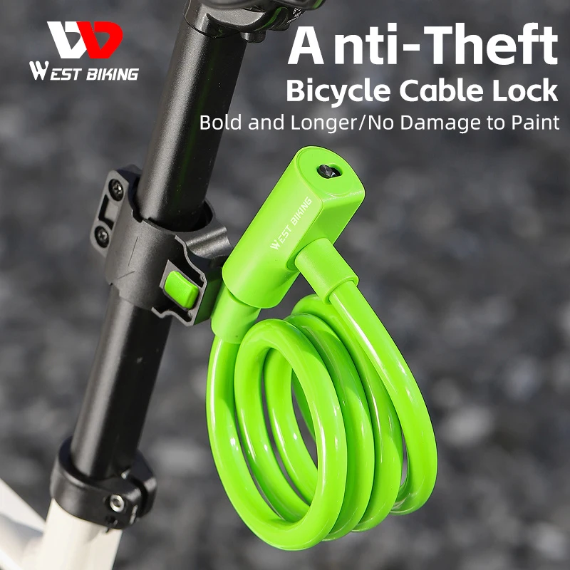 WEST BIKING Universal Mountain Bike Cable Lock Key Fixed Secure Anti Theft with Bracket Scooter Lock Cycling Bicycle Accessories
WEST BIKING Universal Mountain Bike Cable Lock Key Fixed Secure Anti Theft with Bracket Scooter Lock Cycling Bicycle Accessories