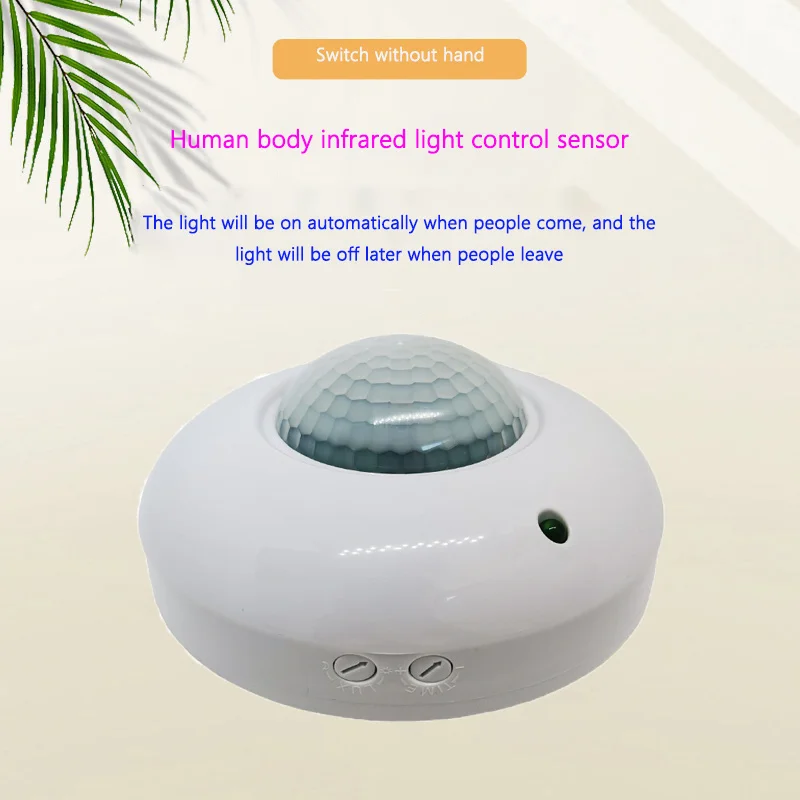 220V Circular Ceiling Human Infrared PIR Motion Sensor 360 ° Intelligent Induction Light Control Switch Adjustable Delay
220V Circular Ceiling Human Infrared PIR Motion Sensor 360 ° Intelligent Induction Light Control Switch Adjustable Delay