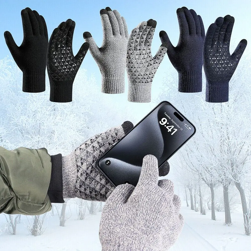

Non-Slip Electric Heated Gloves New Knitting Warm Cycling Gloves Computer Gloves Touch Winter Gloves Men Women