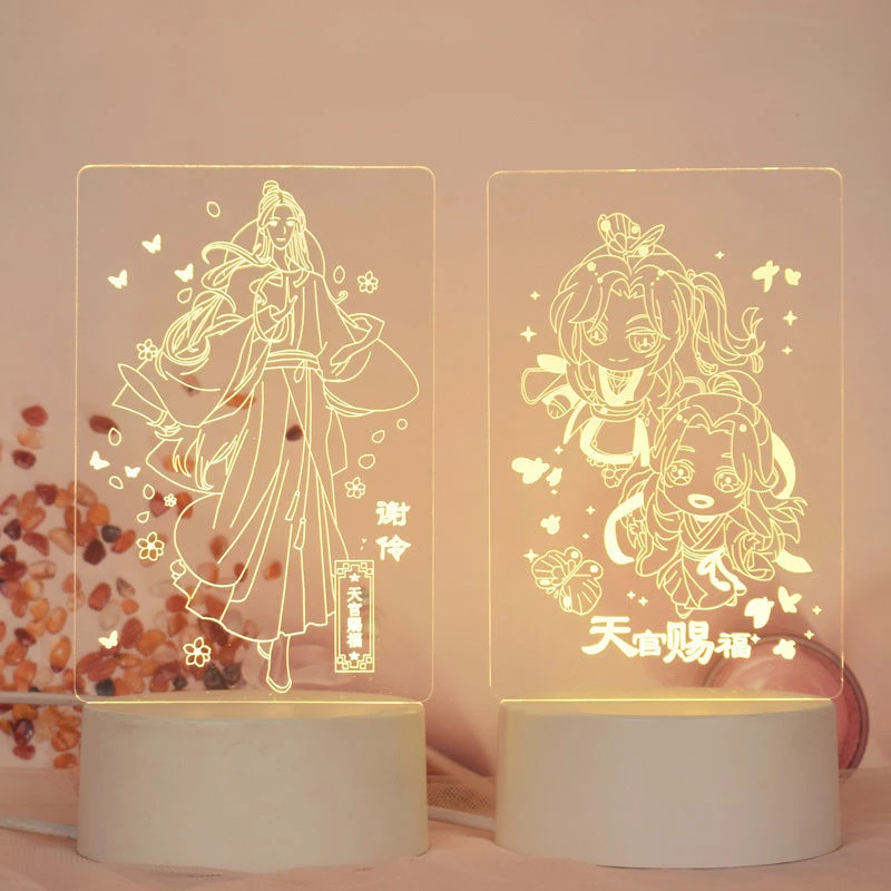 

Tian Guan Ci Fu Toy Figures Xie Lian Hua Cheng 3d Night Lamp Desktop Furnishing Articles Girl Gift Acrylic Led Coloured Light