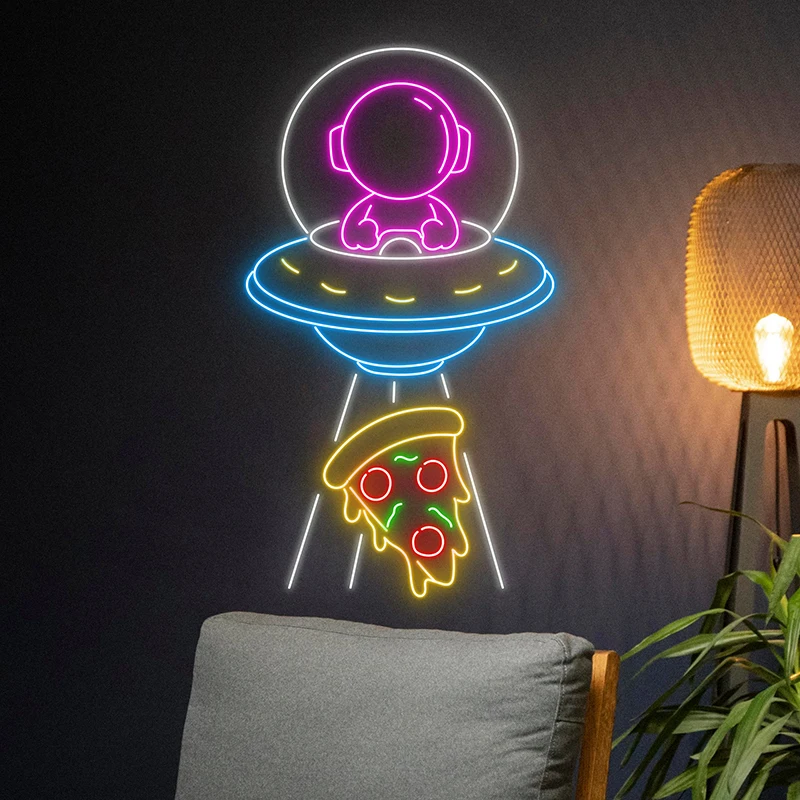 Astronaut UFO Abduction Pizza Neon Sign Custom Restaurant Kitchen Decor Led Signs Fast Food Shop Decorative Spaceman Neon Light
Astronaut UFO Abduction Pizza Neon Sign Custom Restaurant Kitchen Decor Led Signs Fast Food Shop Decorative Spaceman Neon Light