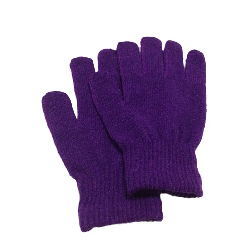 

Индивидуальные зимние теплые вязаные перчатки на запястье, Женские однотонные перчатки на весь палец, варежки, Прямая поставка