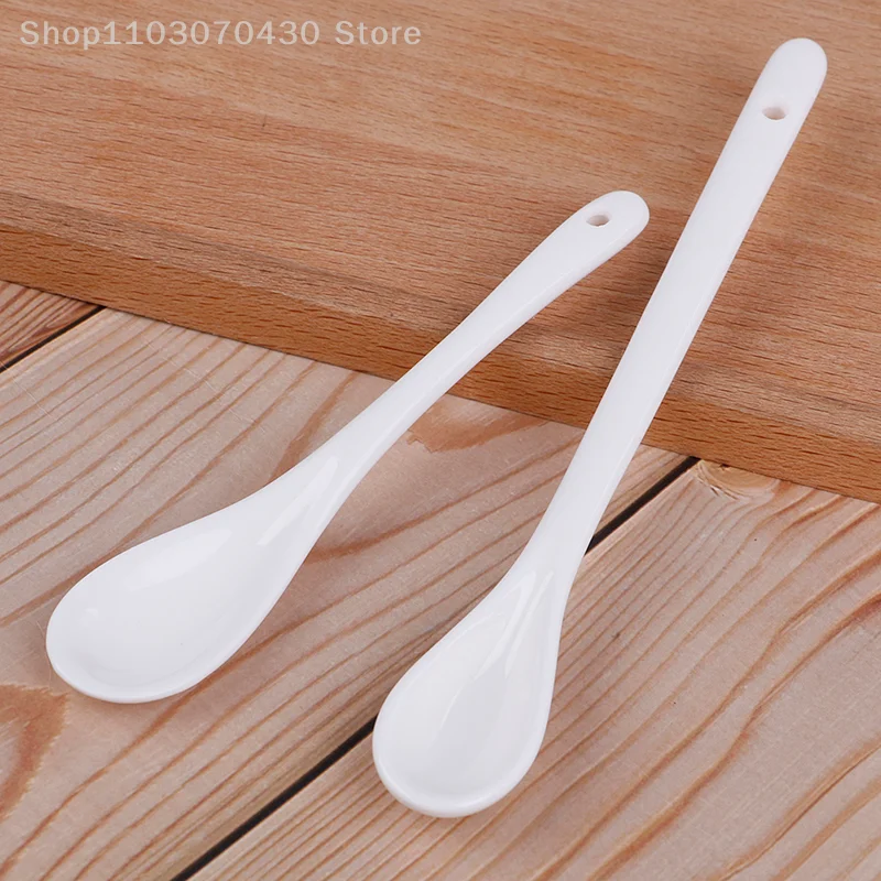 

Ceramic Spoons Long-short white Porcelain Coffee Soup sugar Tea Dessert Cutlery