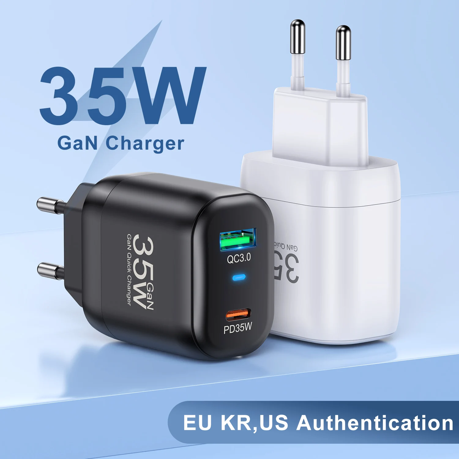 Tkey 35W PD GaN Charger LED Cue light PD+QC3.0 35W Fast Charging USB A Type C EU/KR/US Charger For iPhone 15 Samsung S23 Xiaomi
Tkey 35W PD GaN Charger LED Cue light PD+QC3.0 35W Fast Charging USB A Type C EU/KR/US Charger For iPhone 15 Samsung S23 Xiaomi