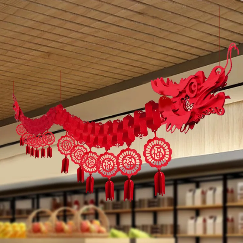 2024 Spring Festival Dragon Ceiling Decoration Lunar Year Garland Chinese New Year Flag Pulling Hanging Ornament Party Supplies
2024 Spring Festival Dragon Ceiling Decoration Lunar Year Garland Chinese New Year Flag Pulling Hanging Ornament Party Supplies