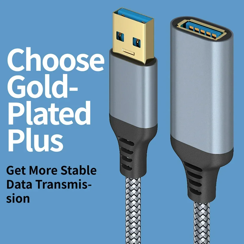 Data Extension Cable USB 3.0 0.5/1/2/3/5M Nylon Braided Male To Female Transmission Cord Computer Camera Printer Extension Wire Data Extension Cable USB 3.0 0.5/1/2/3/5M Nylon Braided Male To Female Transmission Cord Computer Camera Printer Extension Wire