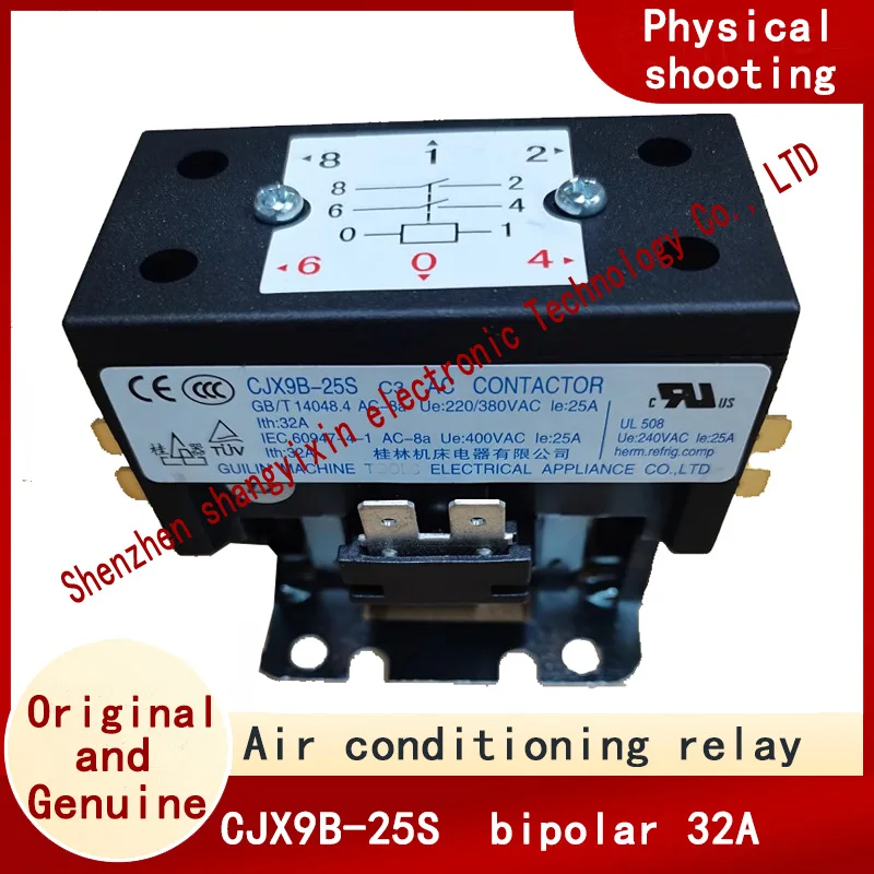 

Original CJX9B-25S C3 2 PCS 3 PCS air conditioning external compressor relay 32A bipolar AC contactor accessories