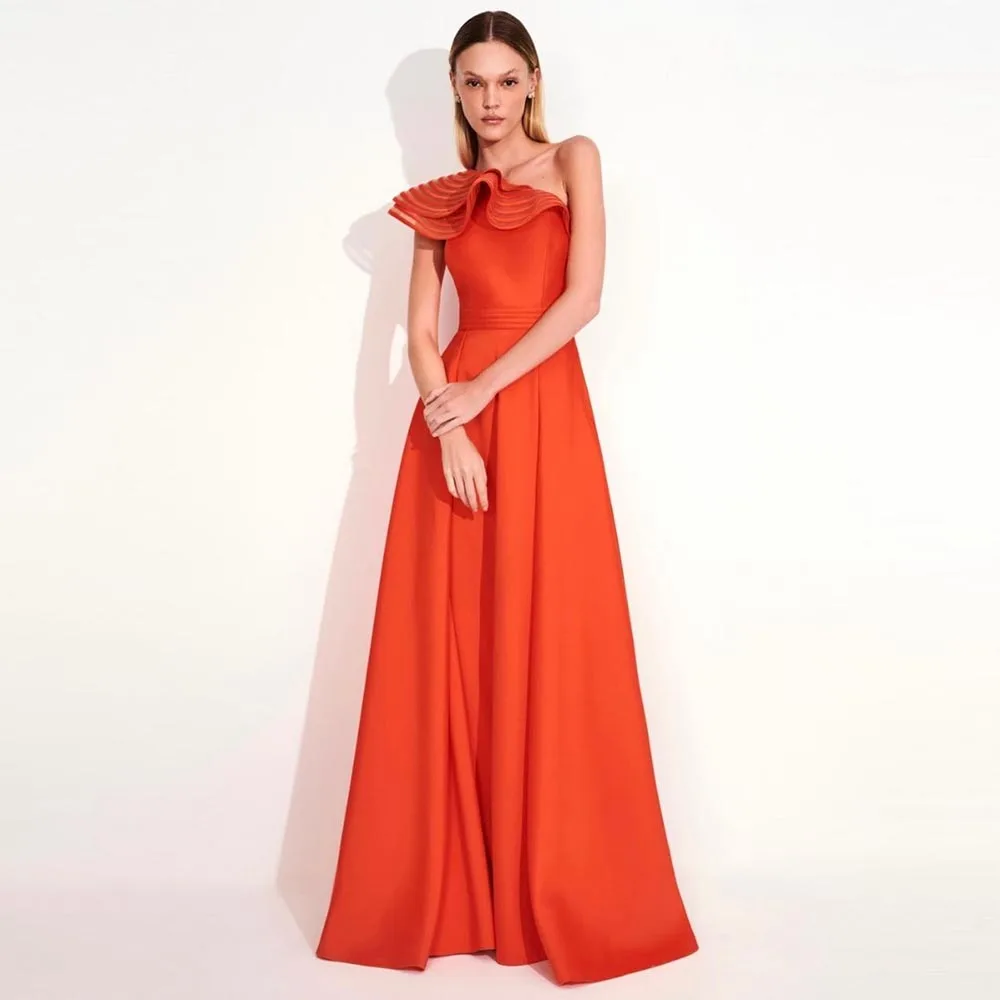 Красное Атласное Платье Sevintage на одно плечо, ТРАПЕЦИЕВИДНОЕ Плиссированное вечернее платье с рюшами, платье для выпускного вечера, 2023 
Красное Атласное Платье Sevintage на одно плечо, ТРАПЕЦИЕВИДНОЕ Плиссированное вечернее платье с рюшами, платье для выпускного вечера, 2023