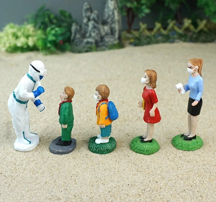 

Resin figure mental psychological sand table game box court therapy line up for detection 5pcs/set