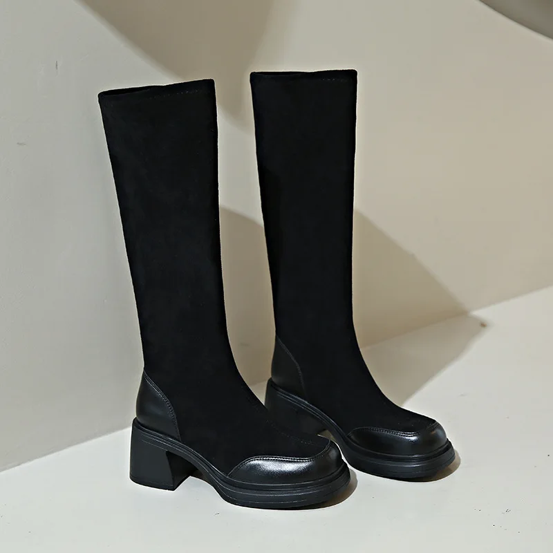 Women's Long Suede Boots Korean Fashion Casual Autumn Winter Knee High Boots Female High Heel Solid Color Platform Shoes Woman
Women's Long Suede Boots Korean Fashion Casual Autumn Winter Knee High Boots Female High Heel Solid Color Platform Shoes Woman