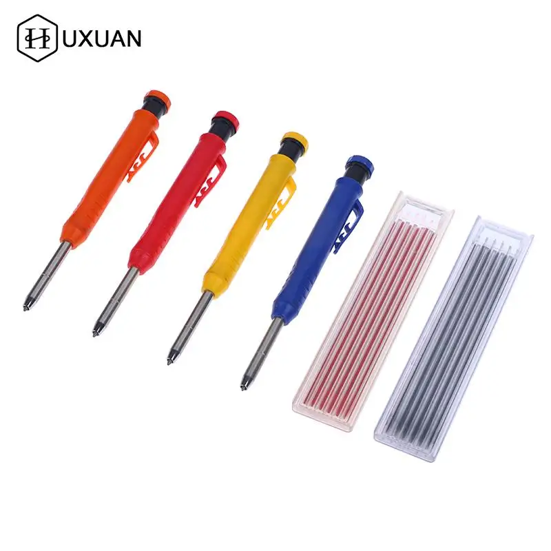 Solid Carpenter Pencil With Refill Built-in Sharpener Mechanical Woodworking Construction Pencil Line Drawing Marker Supplies
Solid Carpenter Pencil With Refill Built-in Sharpener Mechanical Woodworking Construction Pencil Line Drawing Marker Supplies