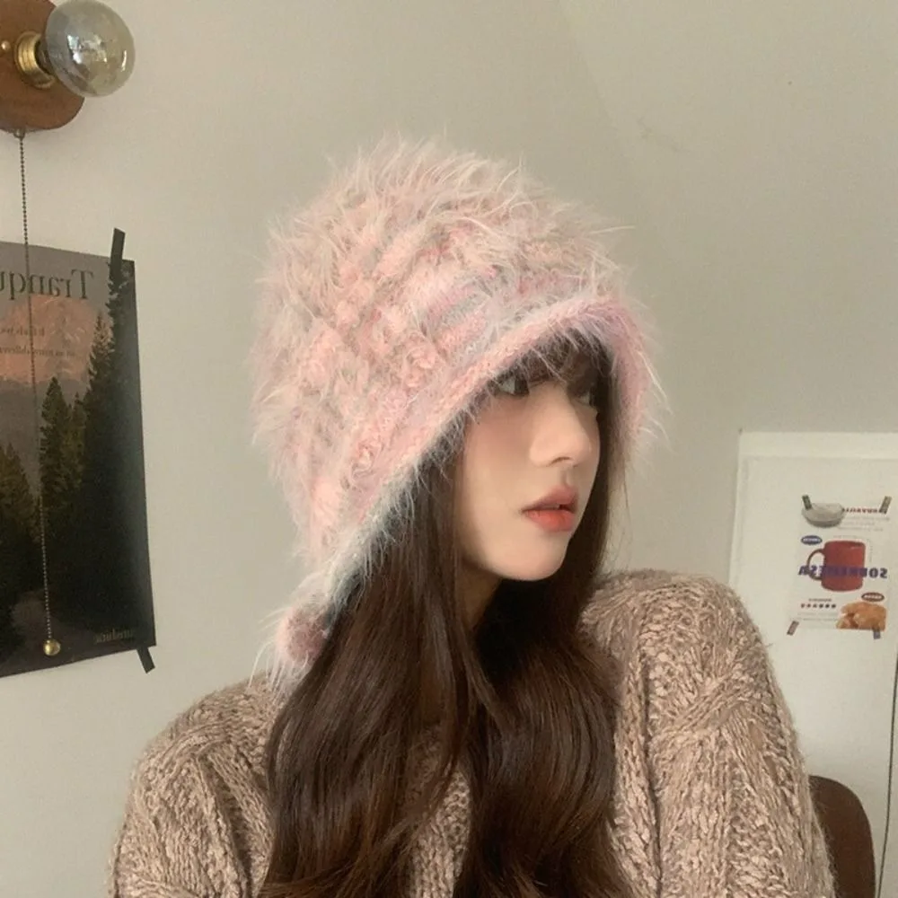 Sweet Plush Hat Pullover Multicolor Knitted Woolen Beanies Fluffy Soft Ear Protection Hat Women
Sweet Plush Hat Pullover Multicolor Knitted Woolen Beanies Fluffy Soft Ear Protection Hat Women