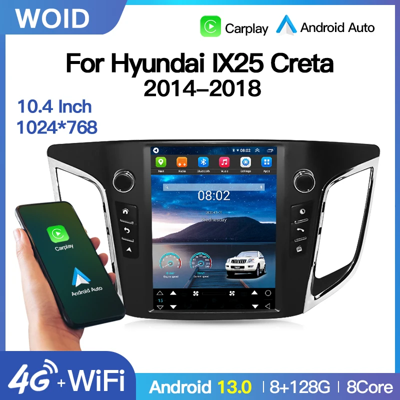 Android 13 Car Radio For Hyundai Creta IX25 2014-2018 Autoradio Tesla Style Screen Multimedia Player Navigation Carplay BT Wifi
Android 13 Car Radio For Hyundai Creta IX25 2014-2018 Autoradio Tesla Style Screen Multimedia Player Navigation Carplay BT Wifi