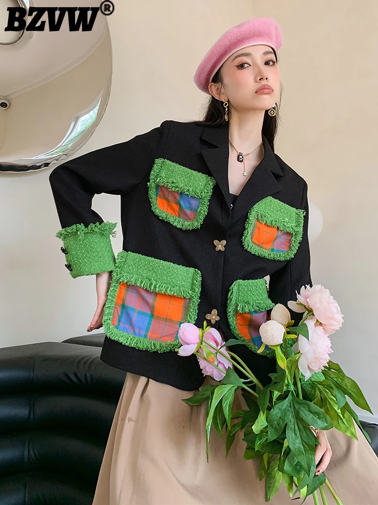 BZVW French Spliced Contrast Color Tassel Blazer For Women Casual Temperament Chic Button Designer Suit Female 2023 New 25X01536
BZVW French Spliced Contrast Color Tassel Blazer For Women Casual Temperament Chic Button Designer Suit Female 2023 New 25X01536