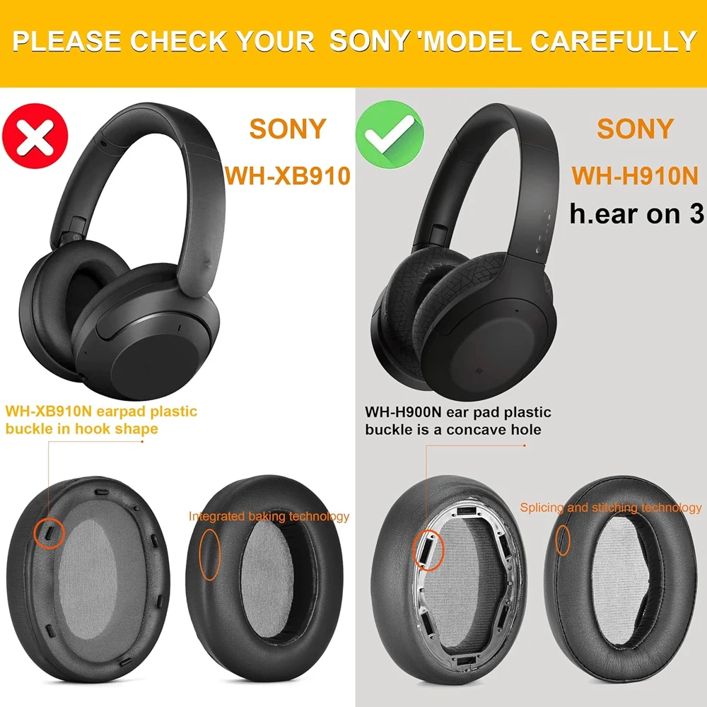Earpads Compatible with SONY WH-H910N Protein leather Memory foam Ear Pads Cushions Replacement Over-Ear Headphones Soft Pro Earpads Compatible with SONY WH-H910N Protein leather Memory foam Ear Pads Cushions Replacement Over-Ear Headphones Soft Pro