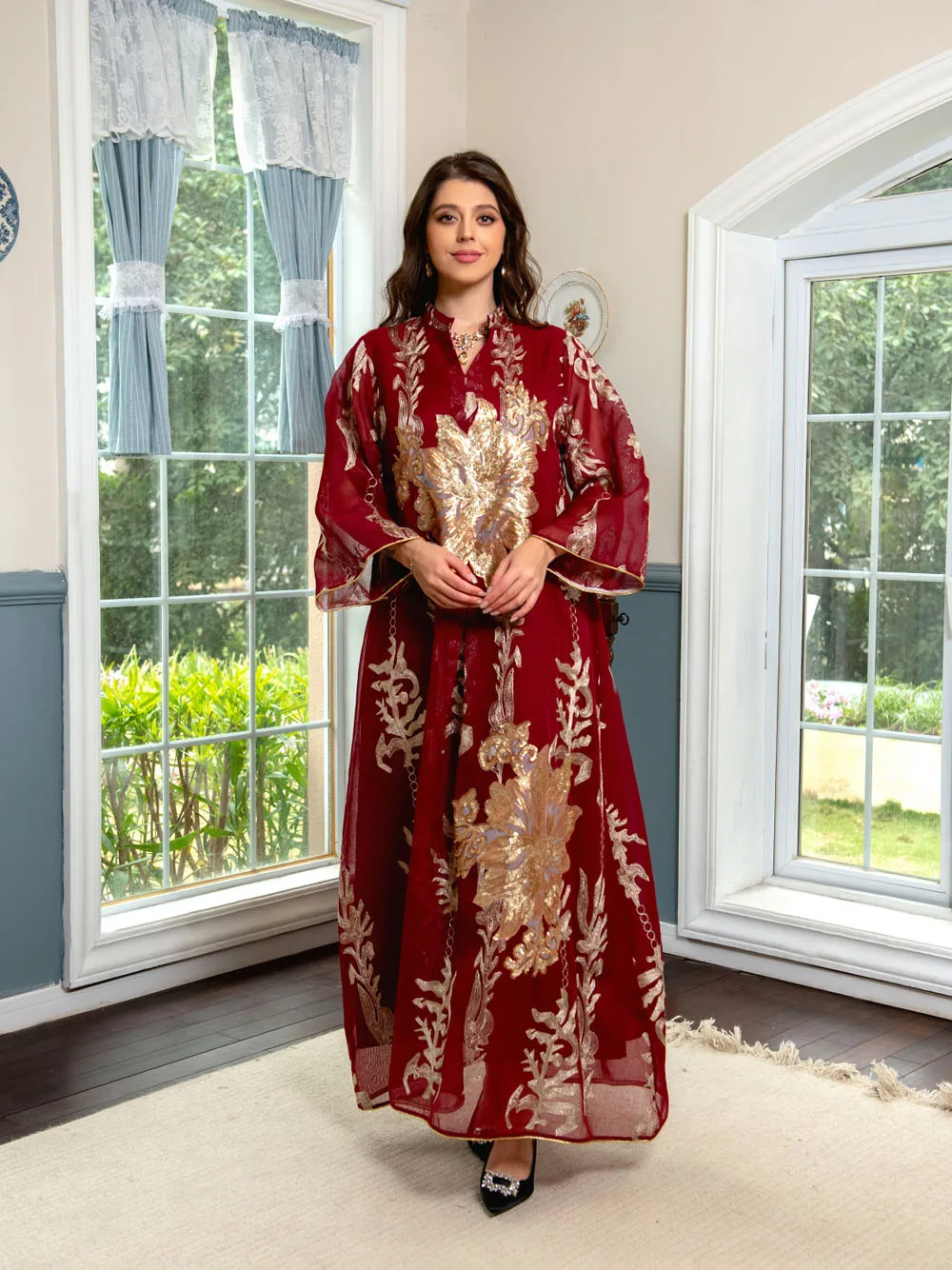 Maxi Dress Golden Sequins Embroidery Green White Abaya Woman Muslim Female Jalabiya Arabic Elegant Clothing Long Sleeves 231 Mallzona S5aff894277b74f7b85cbaccf840ebb883 Maxi Dress Golden Sequins Embroidery Green White Abaya Woman Muslim Female Jalabiya Arabic Elegant Clothing Long Sleeves Mallzona