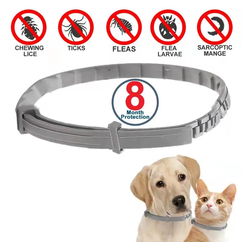 

2Pcs Flea and Tick Collar for Dogs, 8-Month Flea and Tick Collar for Large Dogs Over 18 Pounds, Flea Collar for Small Dogs Cats