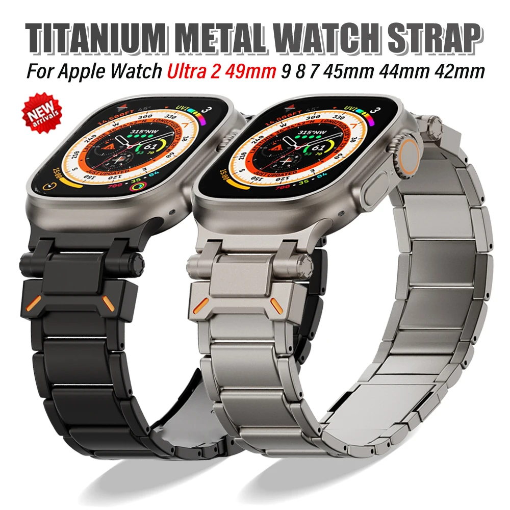 

Men Titanium Strap For Apple Watch Ultra 2 49mm Luxury Magnetic Band For iWatch Series 6 5 Se 3 2 44mm 42mm 7 8 9 45mm Bracelet