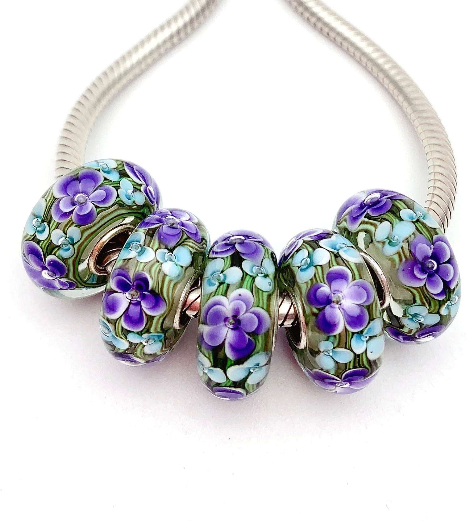 JGWGT61 5X 100% S925 Sterling Silver Beads Murano GlassBeads Fit European Charms Bracelet DIY Jewelry LampWork Handmade
JGWGT61 5X 100% S925 Sterling Silver Beads Murano GlassBeads Fit European Charms Bracelet DIY Jewelry LampWork Handmade