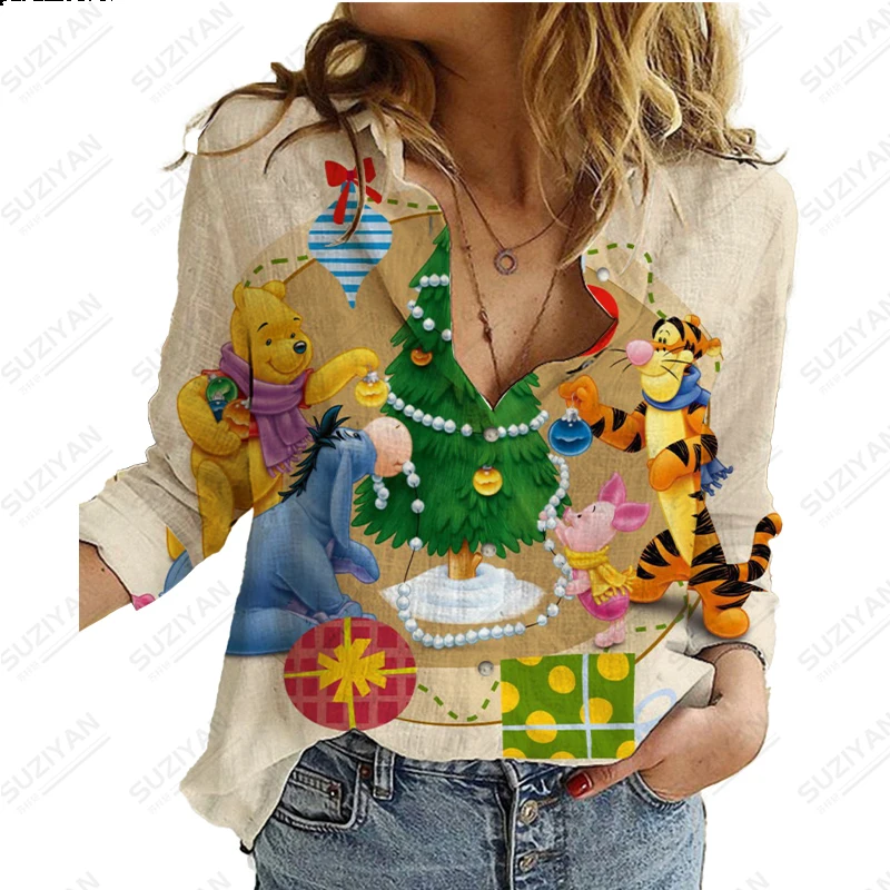23 New Spring and Autumn Long Sleeve Button Up Shirt 3D Printed Loose and Comfortable Harajuku Fit Large Disney Winnie Bear Top
23 New Spring and Autumn Long Sleeve Button Up Shirt 3D Printed Loose and Comfortable Harajuku Fit Large Disney Winnie Bear Top