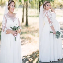 A-Line Lace Appliques Plus Size Wedding Dress 2022 Chiffon 3/4 Sleeve Bridal Gowns For Pregnant Women Vestido De Novia Customize
A-Line Lace Appliques Plus Size Wedding Dress 2022 Chiffon 3/4 Sleeve Bridal Gowns For Pregnant Women Vestido De Novia Customize