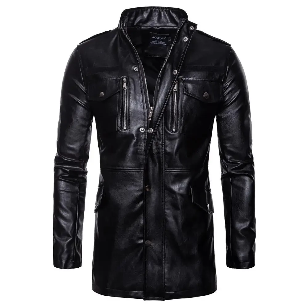 Men's Leather Jacket with Multiple Pockets Fashionable Motorcycle Mid Length Jacket Retro Street Clothing Men Leather Jackets
Men's Leather Jacket with Multiple Pockets Fashionable Motorcycle Mid Length Jacket Retro Street Clothing Men Leather Jackets