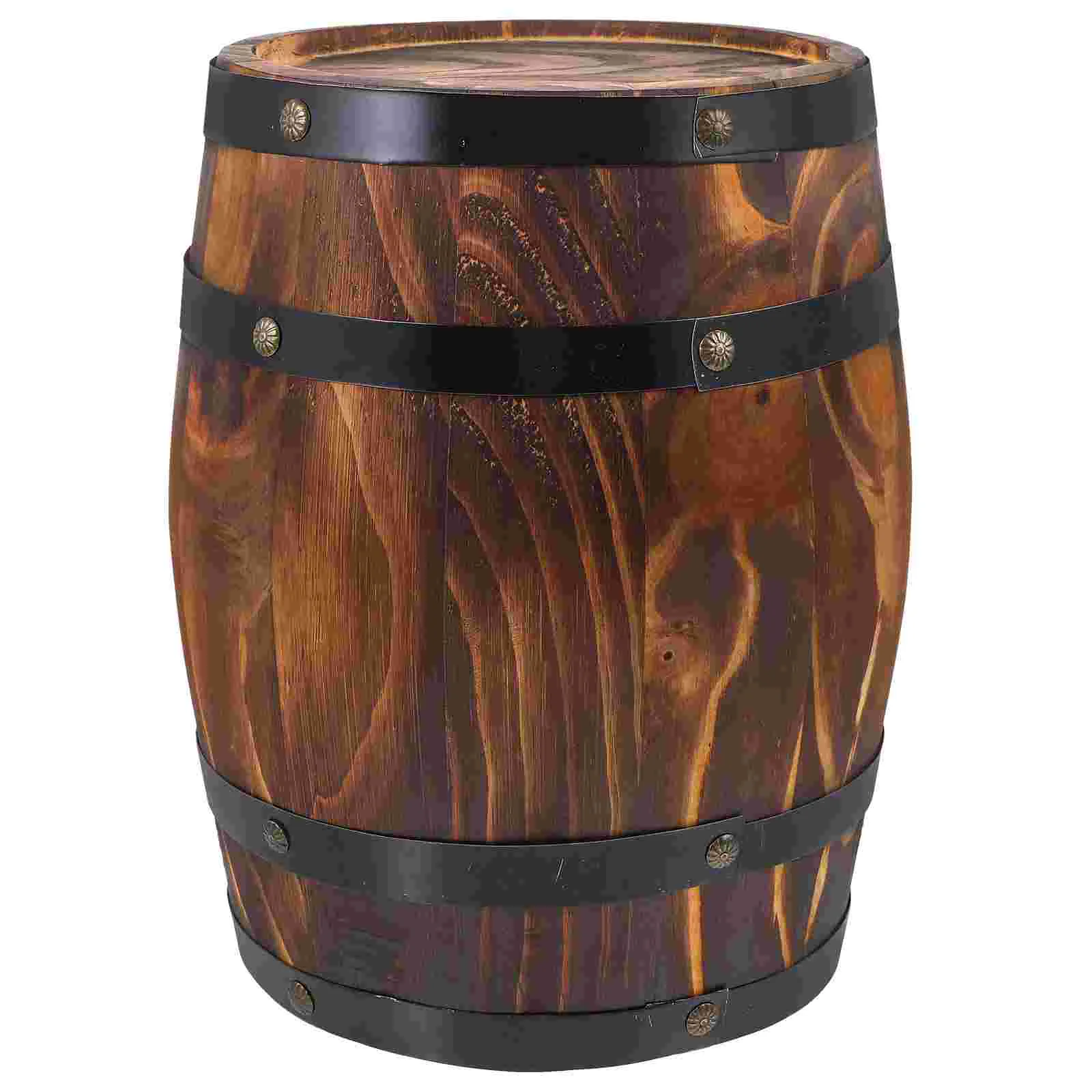 

Wood Wine Barrel Whiskey Barrel Bucket Vintage Flower Planter Container Water Wishing Well Pail Home Kitchen Bar Summer
