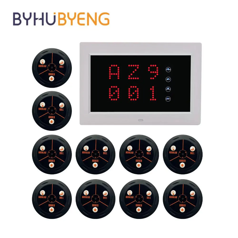 BYHUBYENG Wireless Calling System for Customer Service, Restaurant Pager, Clock Receiver, Hookah,10 Button Transmitter
BYHUBYENG Wireless Calling System for Customer Service, Restaurant Pager, Clock Receiver, Hookah,10 Button Transmitter