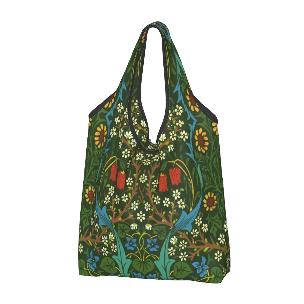 

Cute William Morris Victorian Floral Arts Shopping Tote Bag Portable Vintage Bohochic Groceries Shoulder Shopper Bag