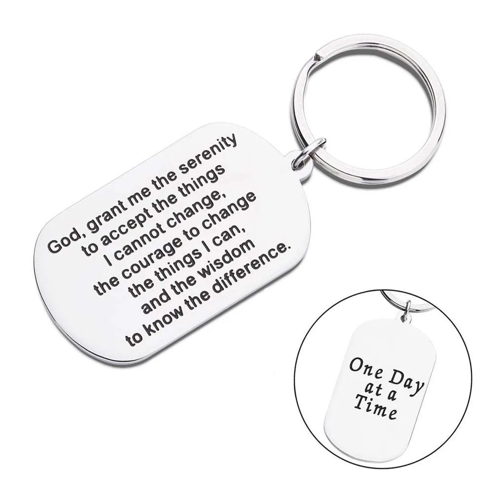 Encouragement Gifts Keychain for Men 2022 Inspirational Him Her Birthday Religious Jewelry Keyring Serenity Prayer |