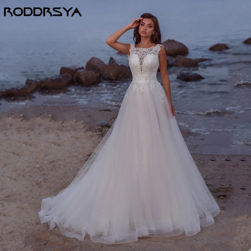 RODDRSYA Beach Lace Wedding Dress 2024 Sleeveless Applique Scoop Bride Party Gowns A-Line Tulle Backless vestidos de novia
RODDRSYA Beach Lace Wedding Dress 2024 Sleeveless Applique Scoop Bride Party Gowns A-Line Tulle Backless vestidos de novia