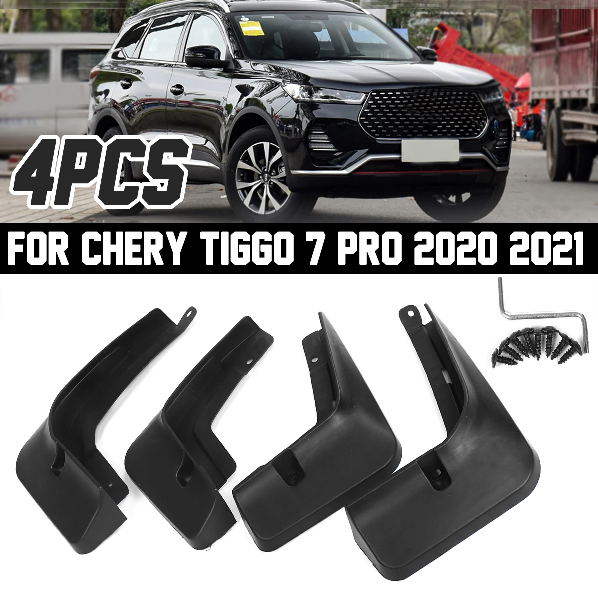 4pcs Mudguards Front Rear Fender Mud Flaps Guard Splash Flap Fenders Mudguard Exterior Parts for Chery Tiggo 7 pro 2020 2021
4pcs Mudguards Front Rear Fender Mud Flaps Guard Splash Flap Fenders Mudguard Exterior Parts for Chery Tiggo 7 pro 2020 2021